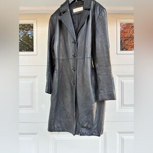 Jones New York Black Leather Outerwear